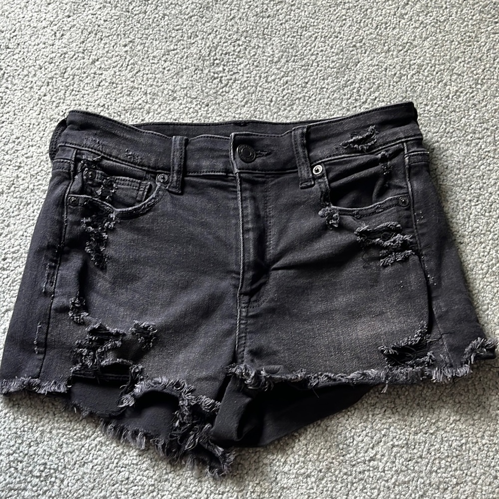 American Eagle High Rise Shortie Jean Shorts